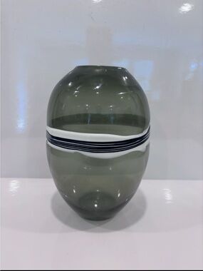 Murano Style Contemporary Art Hand-Blown Glass Vase tall  Heavy vintage